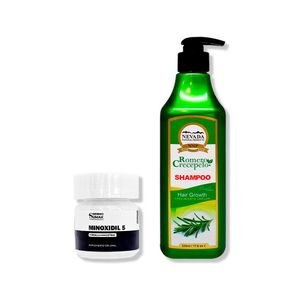 Minoxidil 5mg Caps 60 + Shampoo Romero Crecepelo 520ml