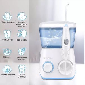 Irrigador Bucal Electrico 600 Ml De 10 Vel Y 8 Boquillas