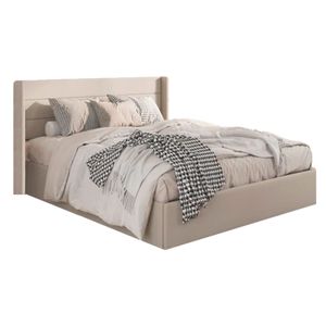 Cama Tapizada Listón Venus LeMueble 2 Plazas Beige
