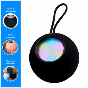 Parlante Inteligente Bluetooth con Comando de Voz y luces RGB Negro