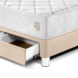 Cama Pocket Max Queen Con Cajones Champagne