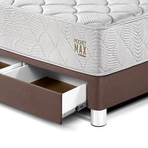 Cama Pocket Max King Con Cajones Chocolate