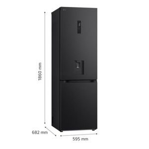 Refrigeradora LG 339L Bottom Freezer GB37SPV Negro Acero