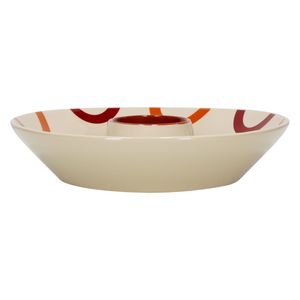 Plato con Pocillo de Porcelana para Salsa 28x6 cm