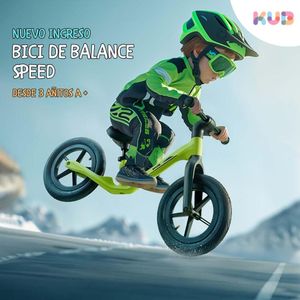 Bicicleta de Balance para Niños y Niñas 3 Años a Más Original Kub Verde