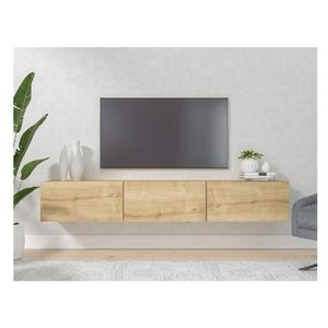 Mesa de TV Flotante 75" TU MESITA Sigrid Melamina 18mm color Duna 3 puertas