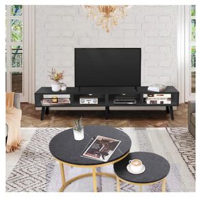 Mesa de TV 65" Clásica TU MESITA Majer Melamina 18mm color Negro
