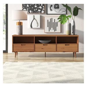 Mesa de TV Molly 75" TU MESITA Melamina 18mm color Marrón 3 cajones