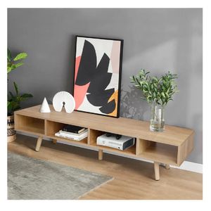 Mesa de TV 65" Contemporánea TU MESITA Jynx Melamina 18mm Color Duna