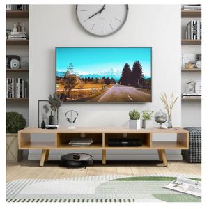 Mesa de TV 65" Contemporánea TU MESITA Jynx Melamina 18mm Color Duna