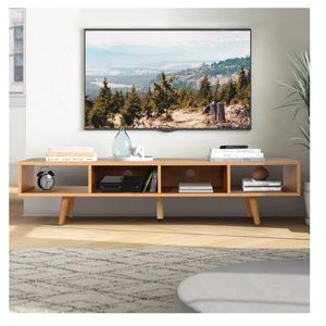 Mesa de TV 65" Contemporánea TU MESITA Jynx Melamina 18mm Color Haya