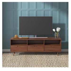 Mesa de TV Molly 75" TU MESITA Melamina 18mm color Marrón Oscuro 3 cajones