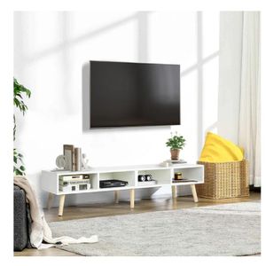 Mesa de TV 65" Clásica TU MESITA Majer Melamina 18mm color Blanco