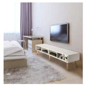 Mesa de TV 65" Clásica TU MESITA Majer Melamina 18mm color Blanco