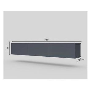 Mesa de TV Flotante 75" TU MESITA Sigrid Melamina 18mm color Gris oscuro 3 puertas