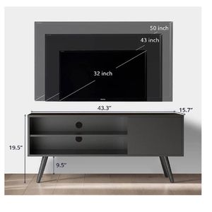 Mesa de TV Funcional 50" TU MESITA Eva Melamina 18mm color Gris Oscuro 1 puerta