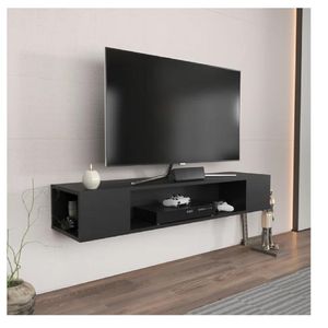 Mesa Flotante de TV 70" TU MESITA Milton Melamina 18mm color Negro