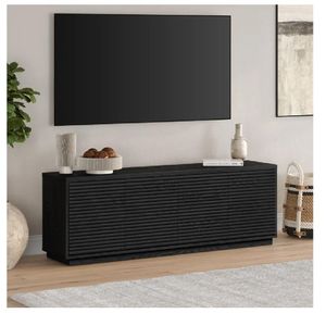 Mesa Moderna de TV 75" TU MESITA Mireya Melamina 18mm color Negro 4 puertas