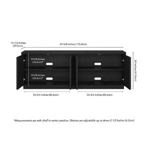 Mesa Moderna de TV 75" TU MESITA Mireya Melamina 18mm color Negro 4 puertas