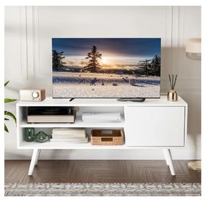 Mesa de TV Funcional 50" TU MESITA Eva Melamina 18mm color Blanco 1 puerta