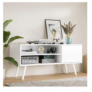 Mesa de TV Funcional 50" TU MESITA Eva Melamina 18mm color Blanco 1 puerta