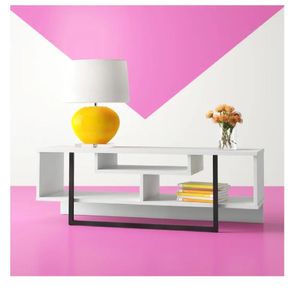Mesa de TV Moderna Malibú 48"TU MESITA Melamina 18mm color Blanco