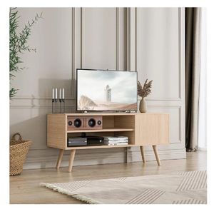 Mesa de TV Funcional 50" TU MESITA Eva Melamina 18mm color Duna 1 puerta