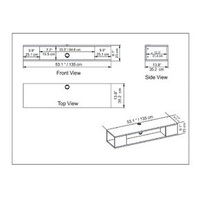 Mesa Flotante de TV 70" TU MESITA Milton Melamina 18mm color Blanco