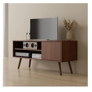 Mesa de TV Funcional 50" TU MESITA Eva Melamina 18mm color Marrón 1 puerta
