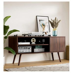 Mesa de TV Funcional 50" TU MESITA Eva Melamina 18mm color Marrón 1 puerta