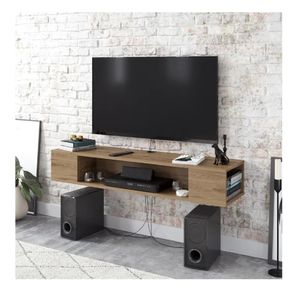 Mesa Flotante de TV 70" TU MESITA Milton Melamina 18mm color Marrón