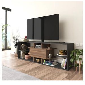 Mesa de TV Contemporánea 77" Bruselas TU MESITA melamina 18mm color Negro/Marrón