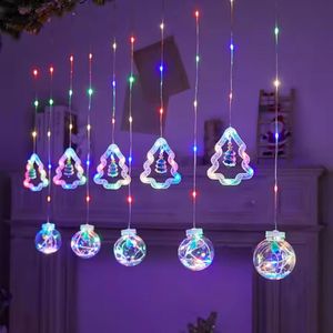 Cortina de Luces Navideñas, Cascadas Led Multicolor de 8 Tiempos
