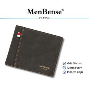 Billetera de cuero Menbense - Elegante M3 - Negro