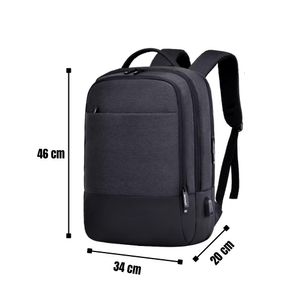Mochila de Viaje Ziper para Cabina USB - Grafito