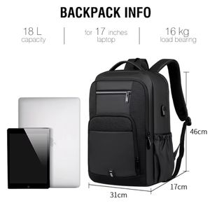 Mochila Impermeable Plus USB Resistente - Negro
