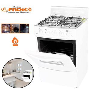 Concina a Gas con Respaldar 4H y Horno Fadic Sami Blanca