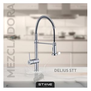 Mezcladora Monocomando P/Cocina al Mueble Delius St-01 Cromado Stone
