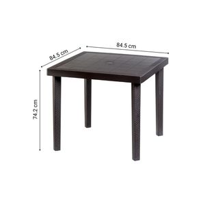 Mesa de Terraza Jamaica Mix Mimbre Ratan 84.5x84.5cm Polinplast