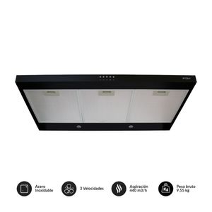 Campana Extractora FDV Class Acero Inoxidable 90cm Negro