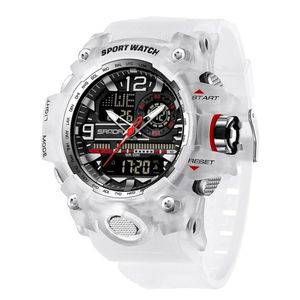 Reloj Deportivo Sanda 3133 Resina Análogo-Digital Transparente