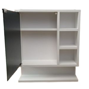 Mueble de Baño Repisa Baño Espejo en Blanco