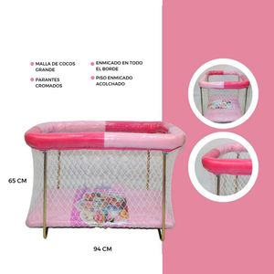 Corral Para Bebes Mica Caramelo Rectangular Rosado