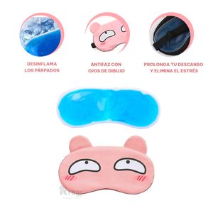 Antifaz con Gel con Diseño de Ojos en Color Rosado