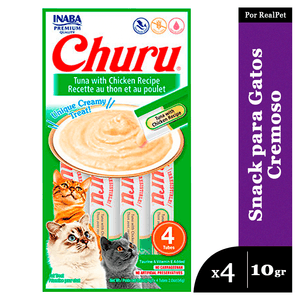 Snack Cremoso Gato Churu Sabor Atun y Pollo 4 x 14gr