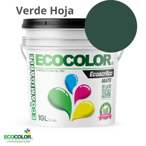 Pintura Ecológica ECOACRILICO MATE 1 Galón Verde Hoja