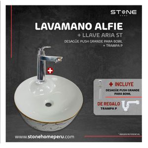 Combo Bowl Alfie + Aria ST + Desagüe S/Rebose + Trampa- P Stone