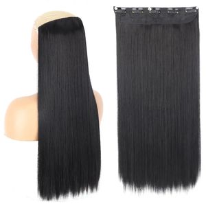 Extensiones Cabello Largo 55cm Negro Postizos Clips Pelo Lacio Genieka