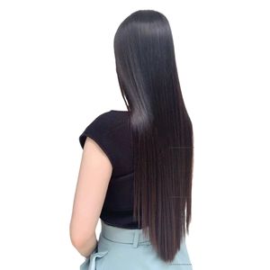 Extensiones Cabello Largo 55cm Negro Postizos Clips Pelo Lacio Genieka