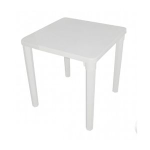 Mesa De Plástico Cuadrada Terraza Cocina Blanco